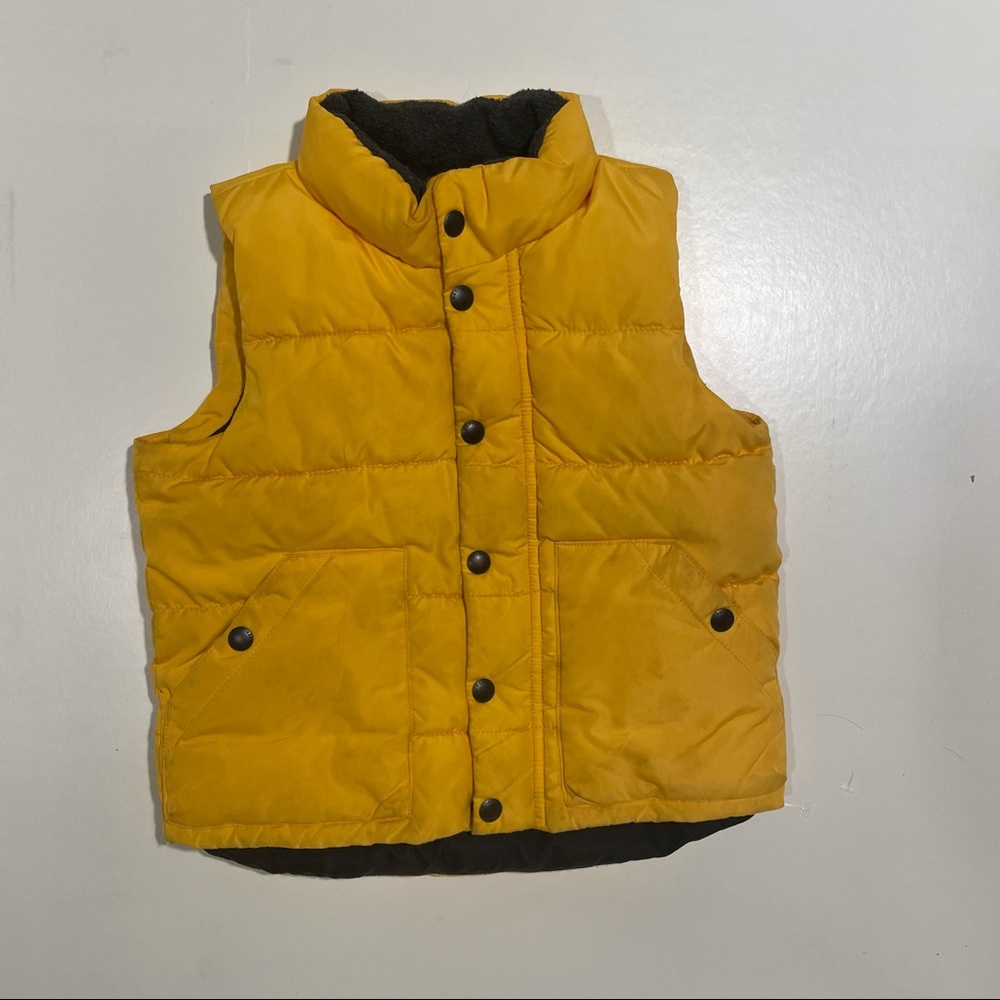 BABY GAP  3T Grey Fleece lined Yellow Vest